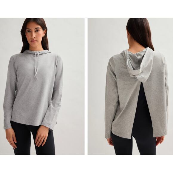 Girlfriend Collective Coyote ReSet Oversized Hoodie Split Back Gray S - Picture 1 of 8